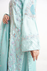 Raw Silk BLUE Handmade