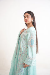 Raw Silk BLUE Handmade