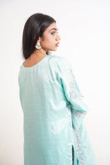 Raw Silk BLUE Handmade