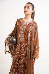 Raw Silk BROWN Handmade