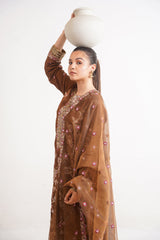 Raw Silk BROWN Handmade