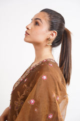 Raw Silk BROWN Handmade