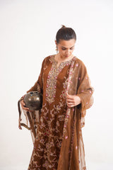 Raw Silk BROWN Handmade