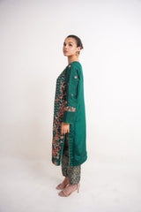 Raw Silk GREEN Handmade