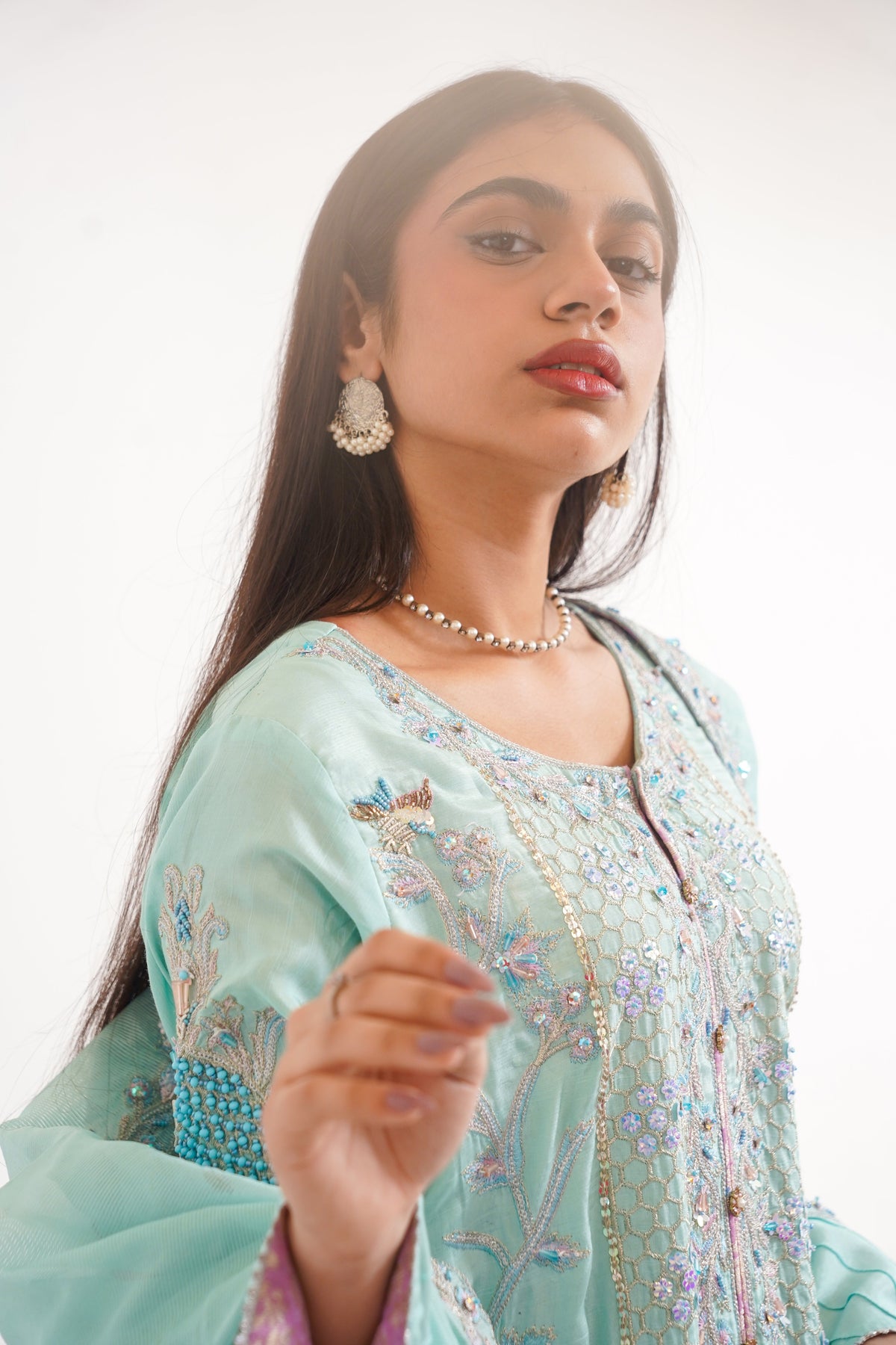 Raw Silk BLUE Handmade