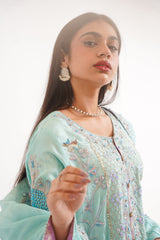 Raw Silk BLUE Handmade