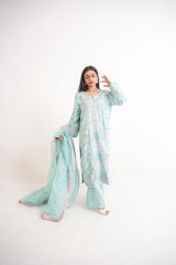 Raw Silk BLUE Handmade