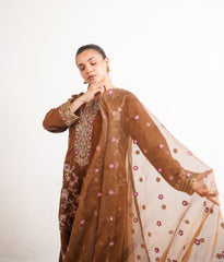 Raw Silk BROWN Handmade