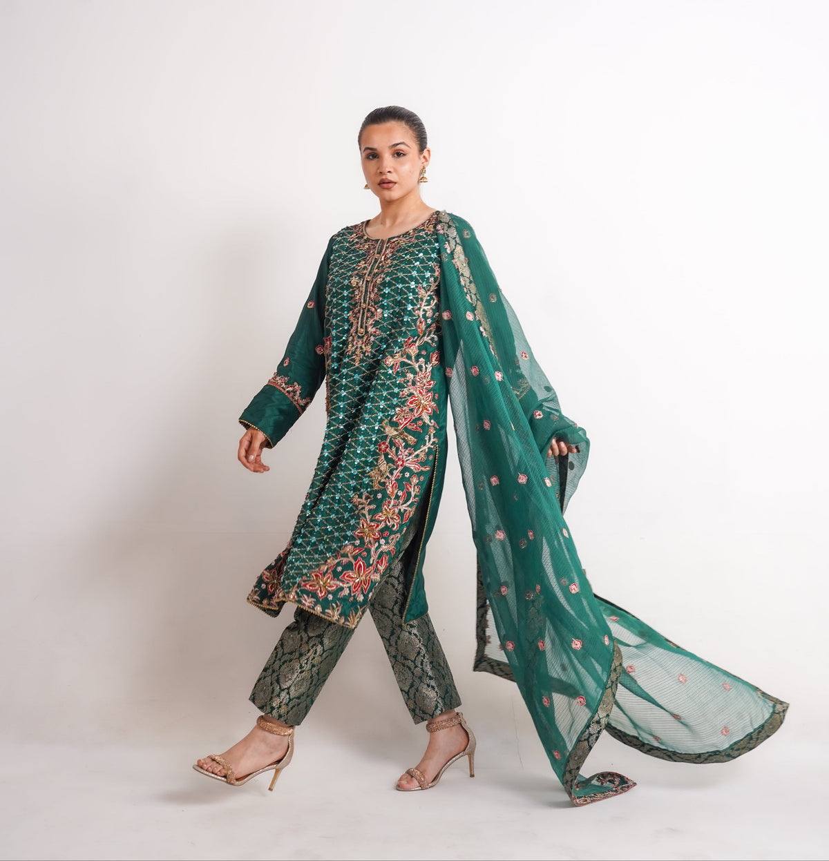 Raw Silk GREEN Handmade